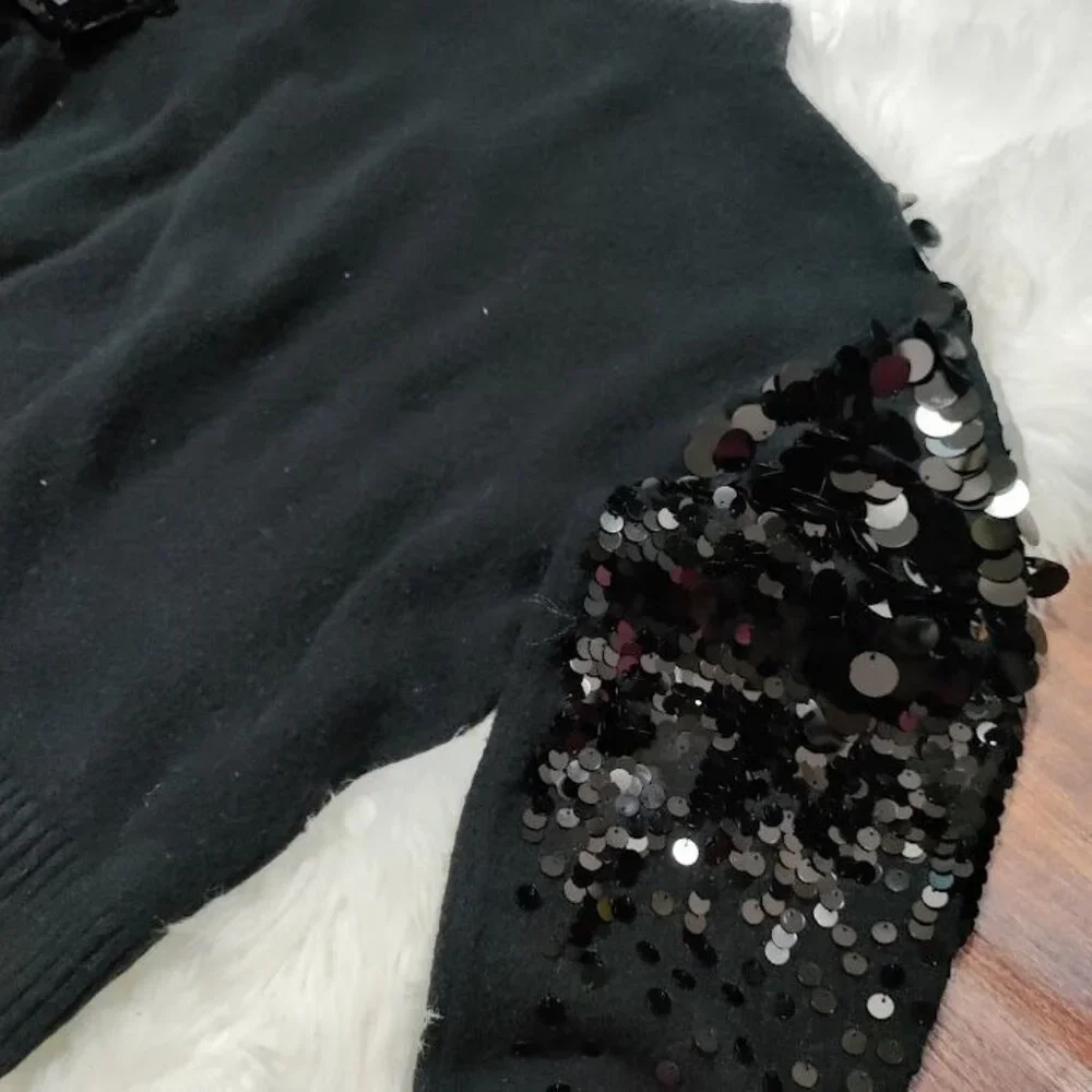 Los Angeles Atelier & Other Stories Wool Blend Sequin Turtleneck Sweater Large - Picture 7 of 13